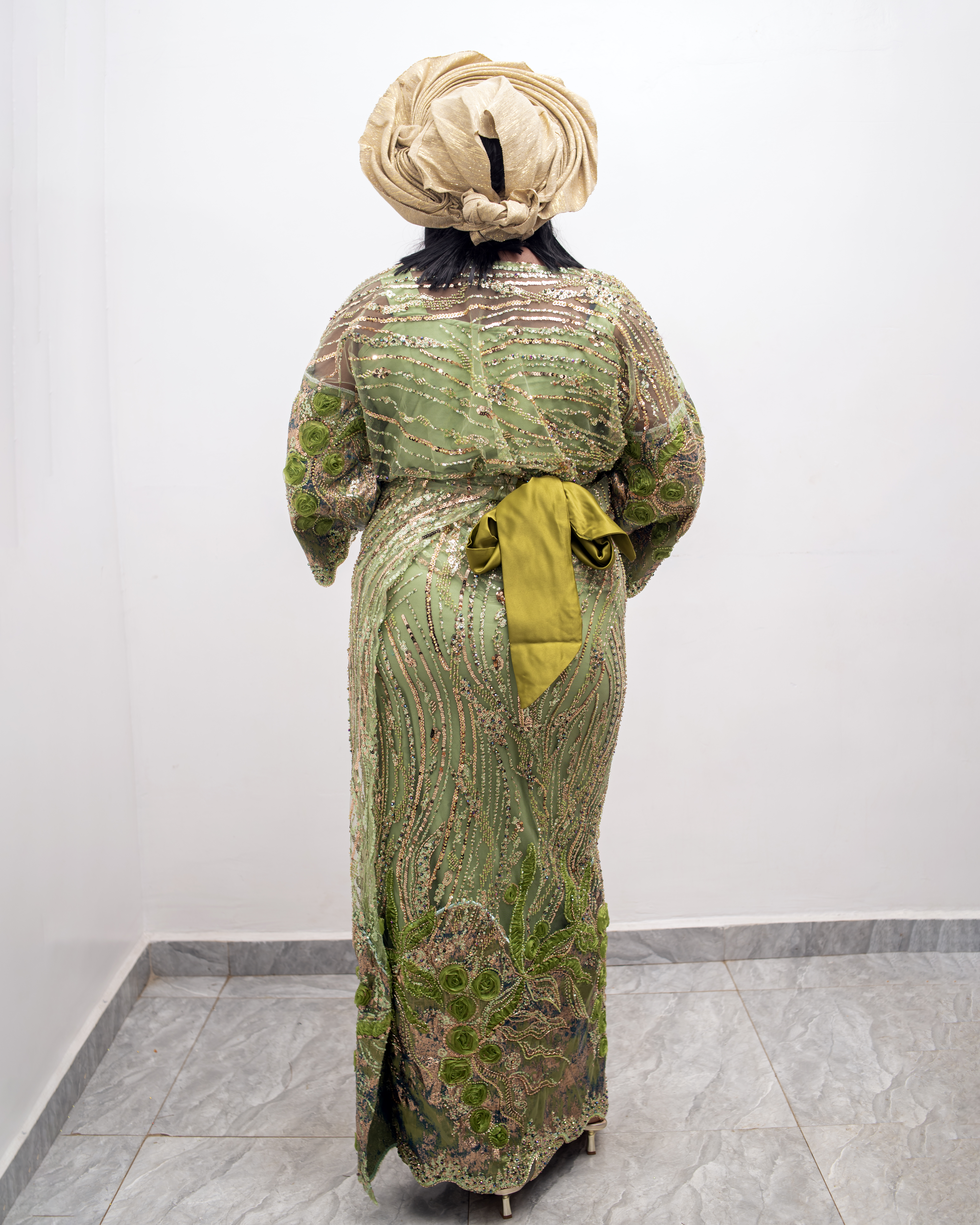 Heritage Beaded lace Iro and Buba with Autogele