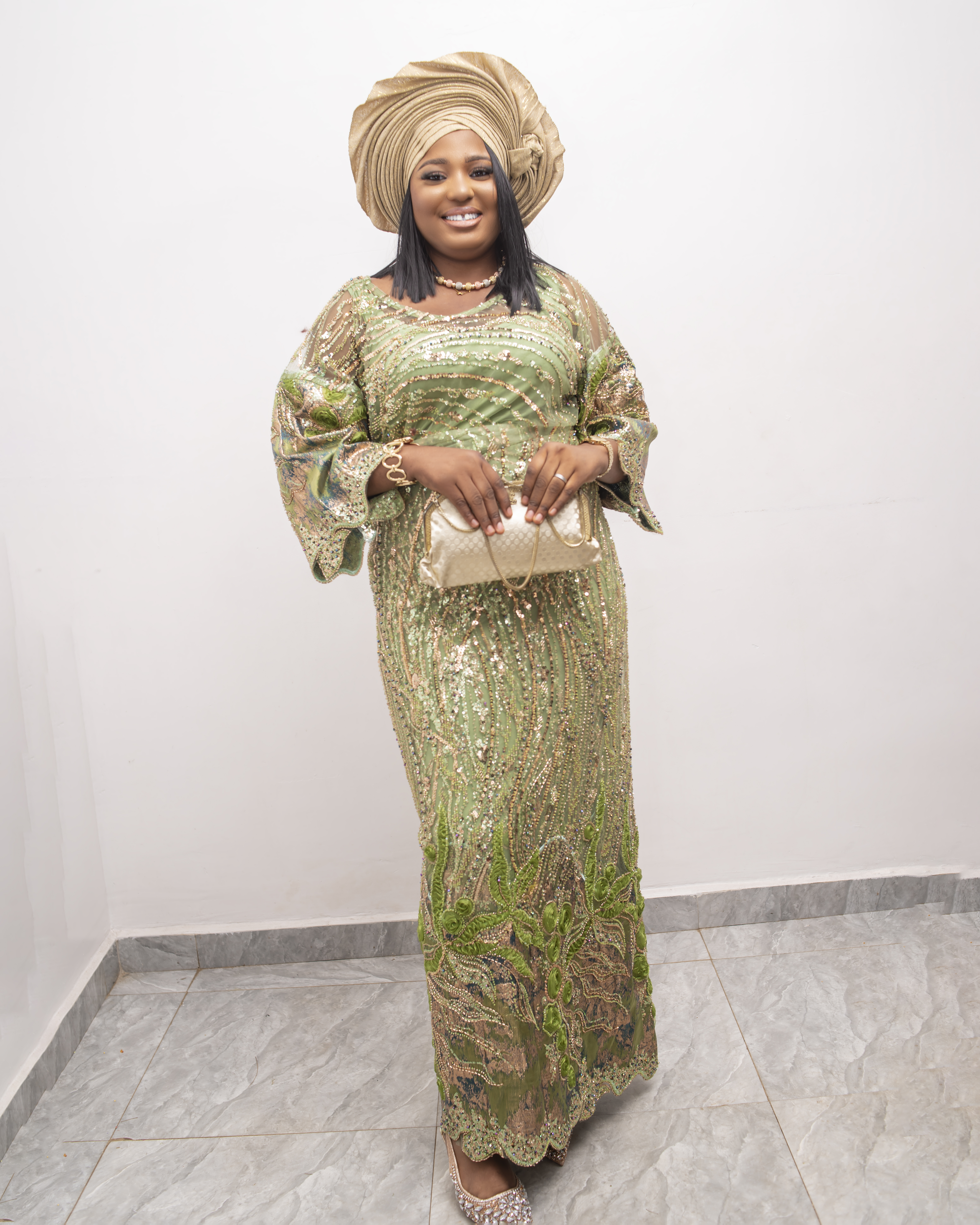 Heritage Beaded lace Iro and Buba with Autogele