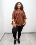 HeritStoned Ankara Shirt with elegant stone embellishments
